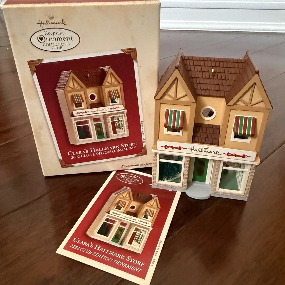 Hallmark Keepsake Ornament Clara's Hallmark Store 2002 Houses Nostalgic Club KOC
